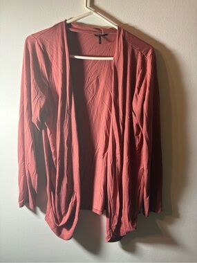 Daisy Fuentes XL Dark Rose Waterfall Open Front Lightweight Cardigan